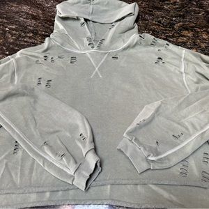 Distressed cropped sweatshirt - very soft